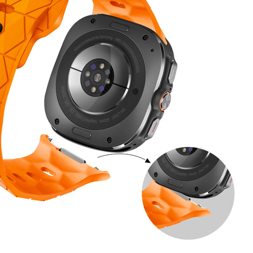 Samsung Galaxy Watch Ultra 2 siliconen band 'Hexagons' (oranje)