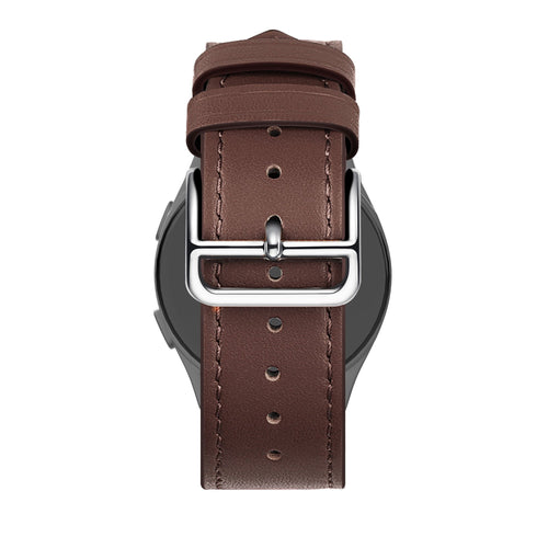 Bandz OnePlus Watch Lite lederen band 'Deluxe' (donkerbruin)