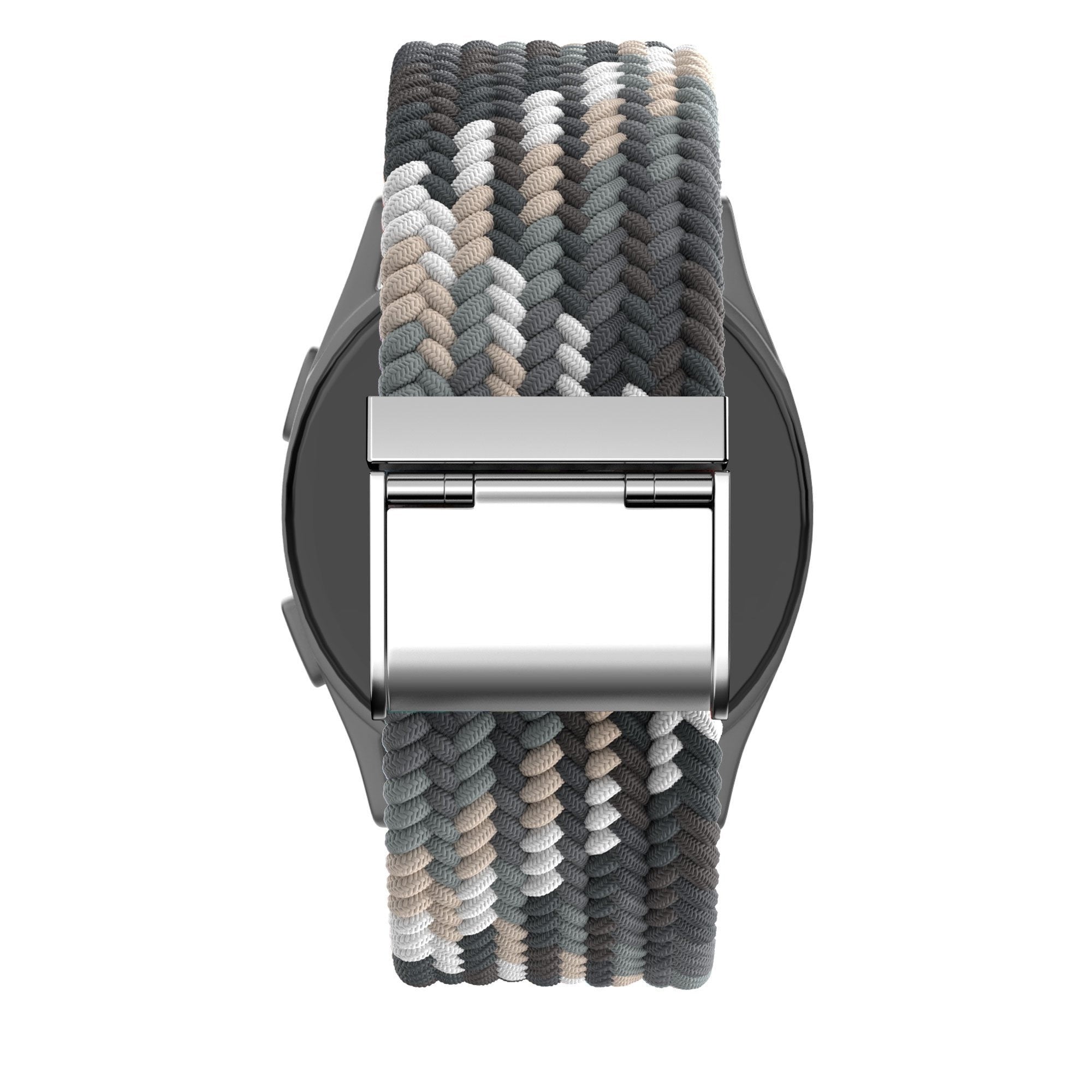 Bandz Amazfit Active 2 gevlochten nylon band (zwart mix)