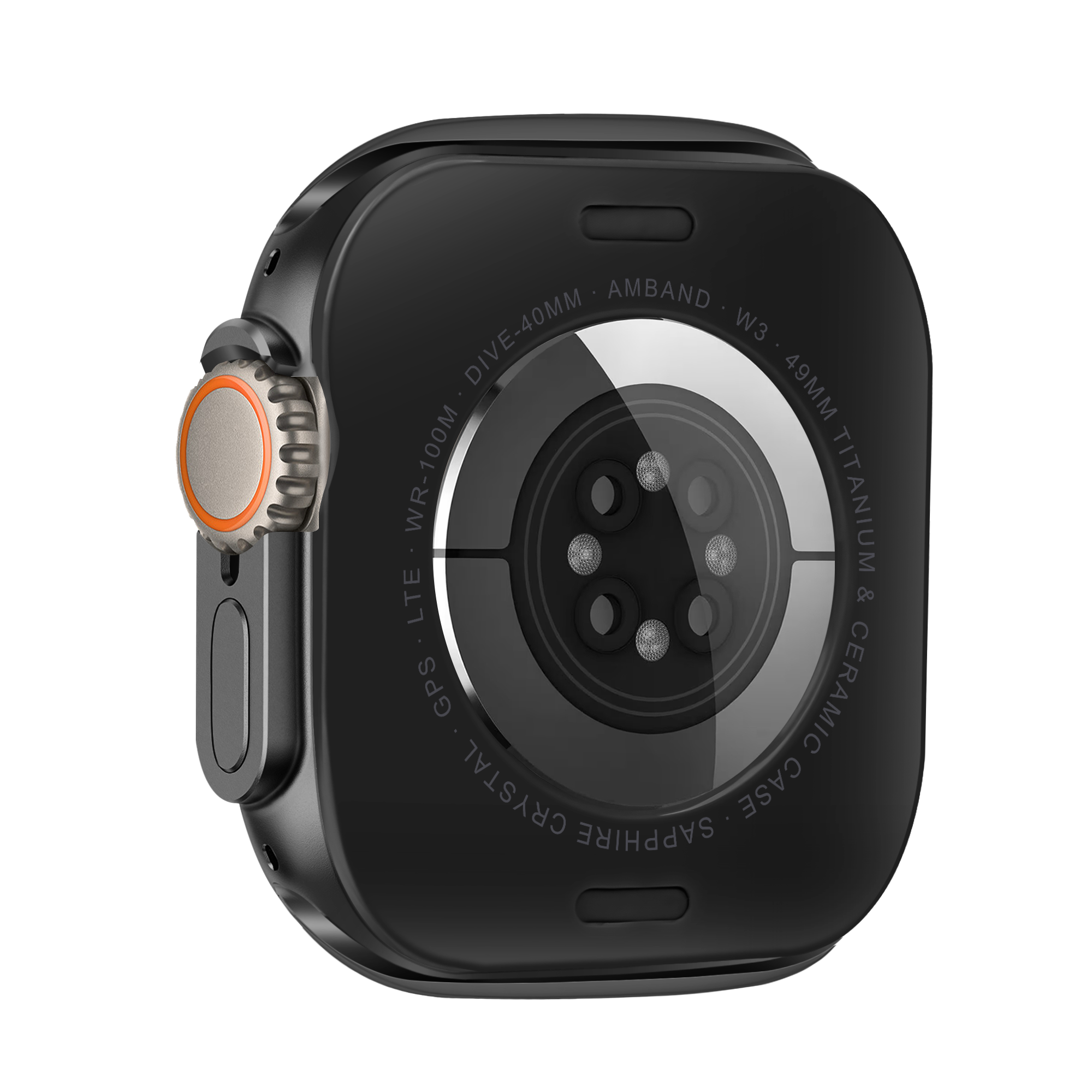 Bandz Apple Watch Ultra - 49mm metalen hoesje (zwart)