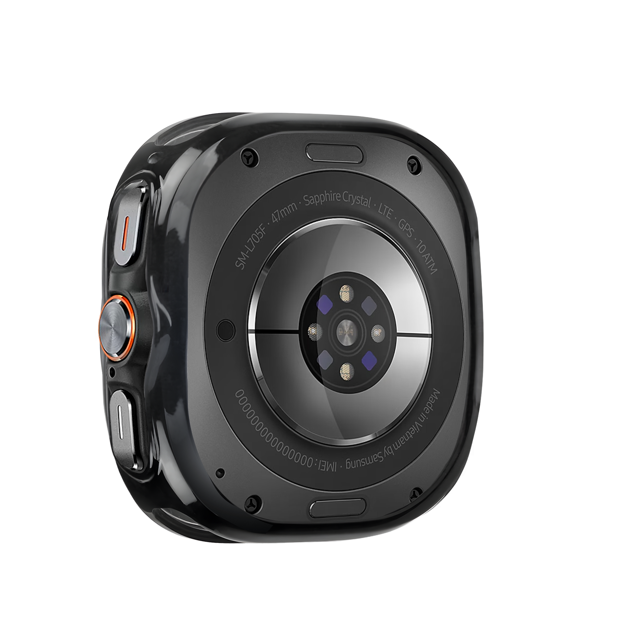 Bandz Samsung Galaxy Watch Ultra gegalvaniseerd TPU hoesje (zwart)