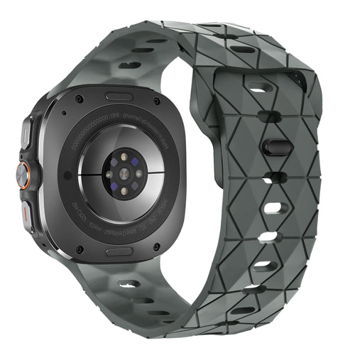 Bandz Samsung Galaxy Watch Ultra siliconen band 'Hexagons' (donkergrijs)