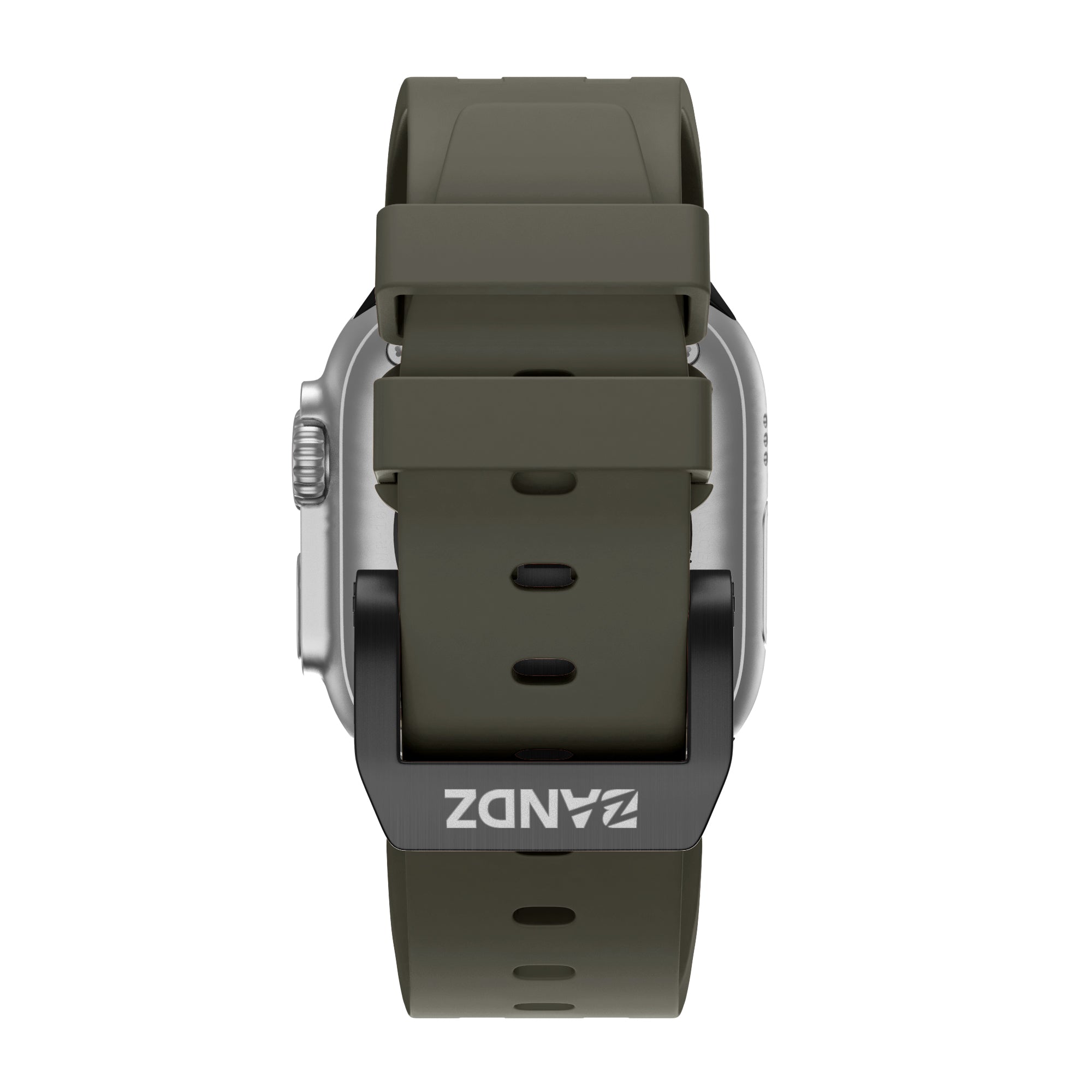 Bandz Apple Watch siliconen band 'Luxe Liquid' (bruin met zwart)