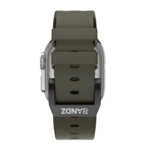 Bandz Apple Watch siliconen band 'Luxe Liquid' (bruin met zwart)