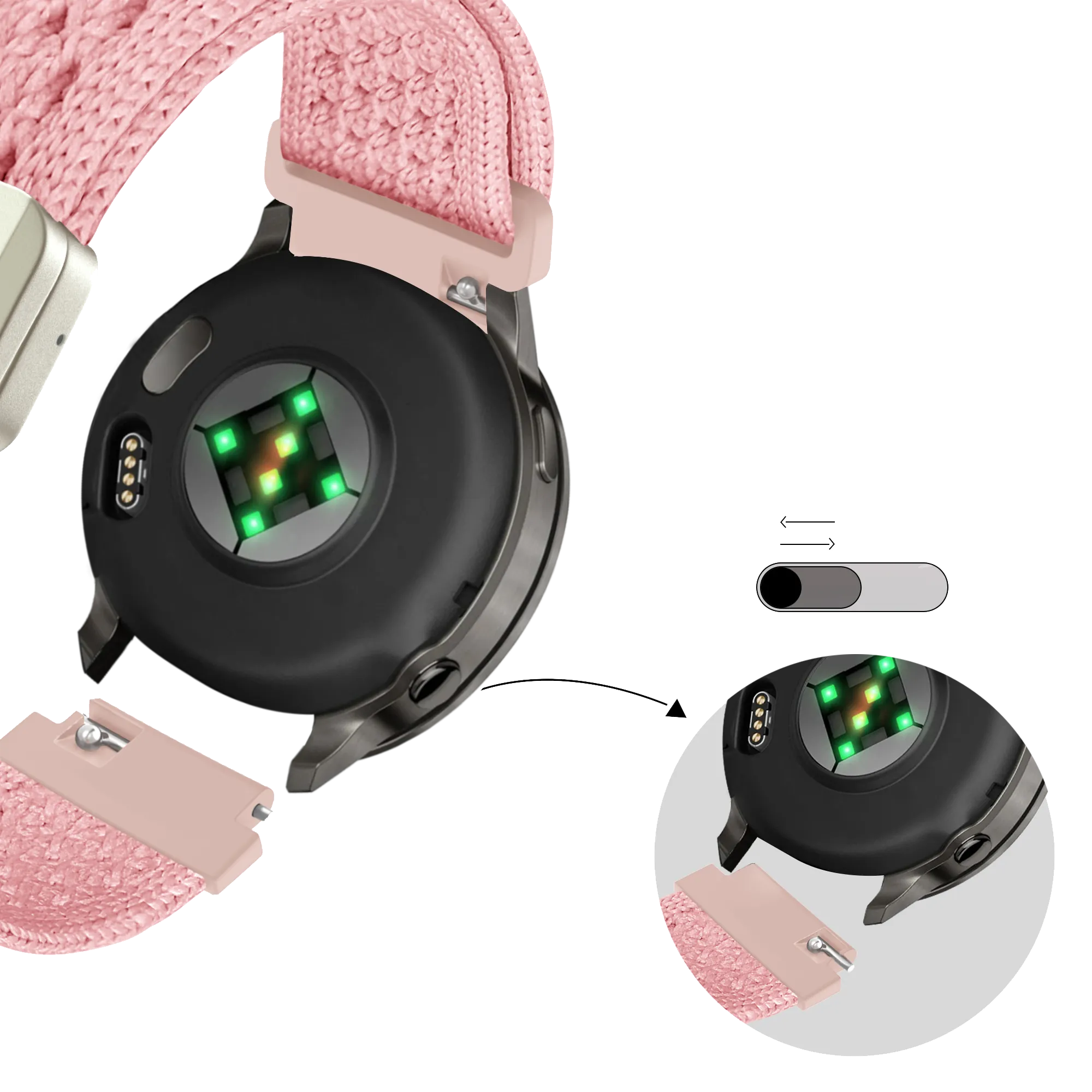 Bandz Garmin Bounce 2 vintage nylon band (roze)
