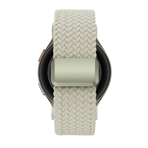 Bandz Samsung Galaxy Watch 4 44mm gevlochten band 'Easy fit' (sterrenlicht)