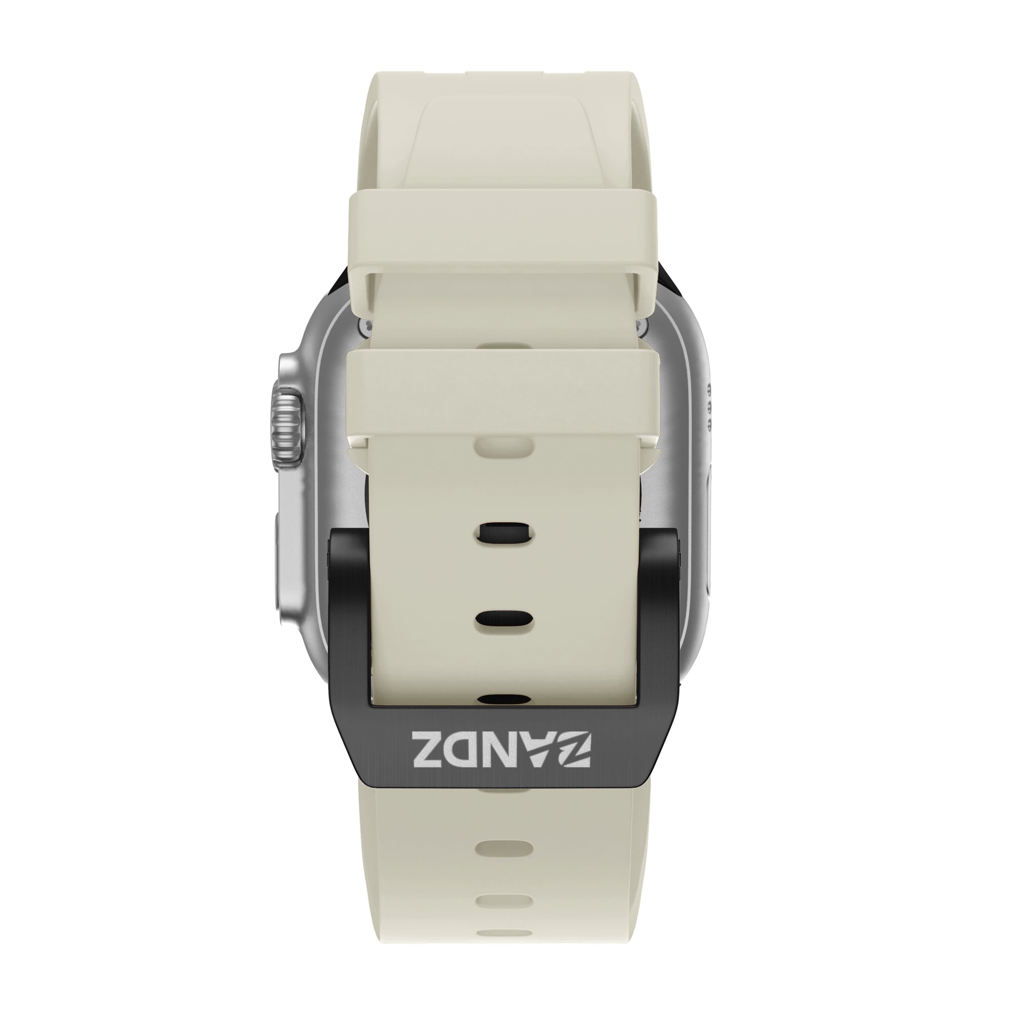 Bandz Apple Watch siliconen band 'Luxe Liquid' (beige met zwart)