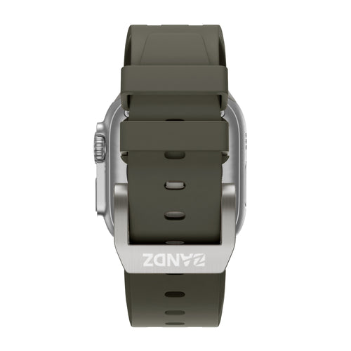 Bandz Apple Watch Silicone Strap 'Luxe Liquid' (Brown With Titanium)