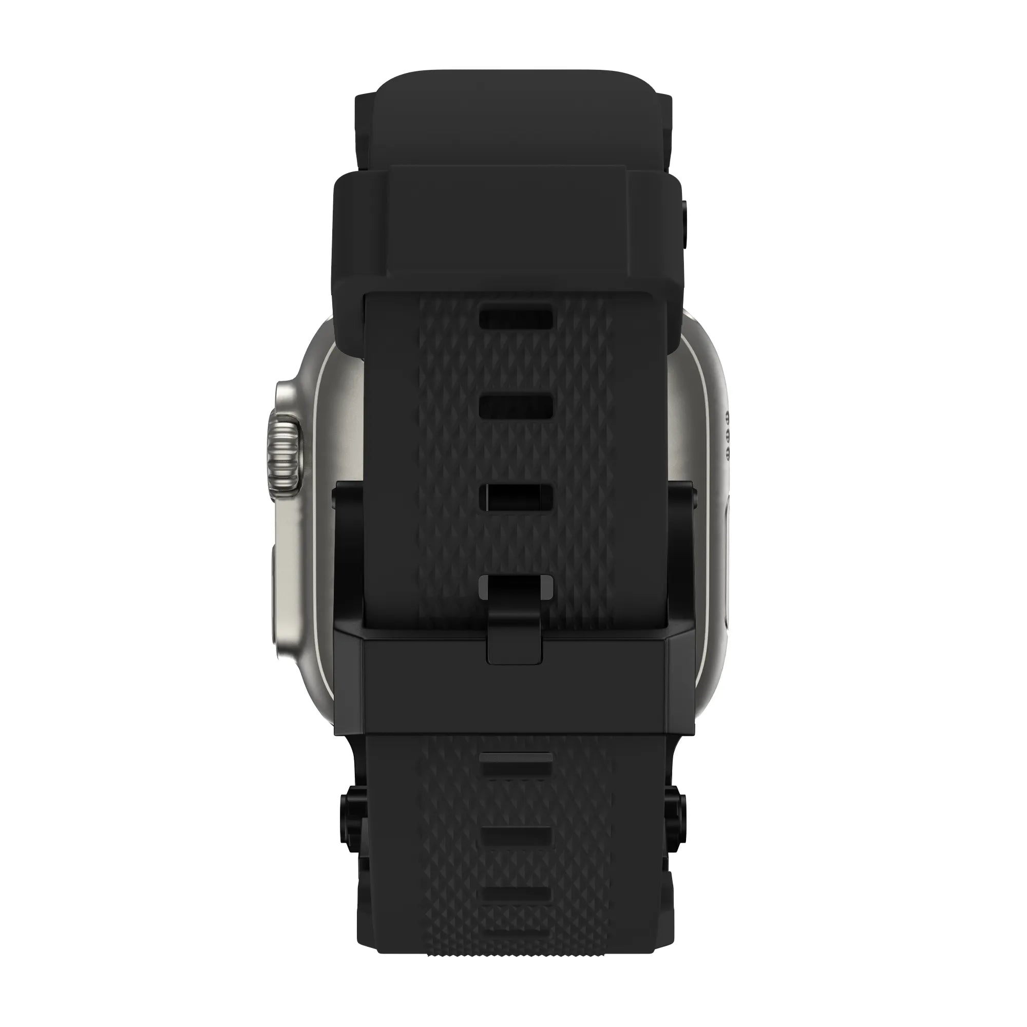 Bandz Apple Watch siliconen band 'Explorer' (zwart met zwart)