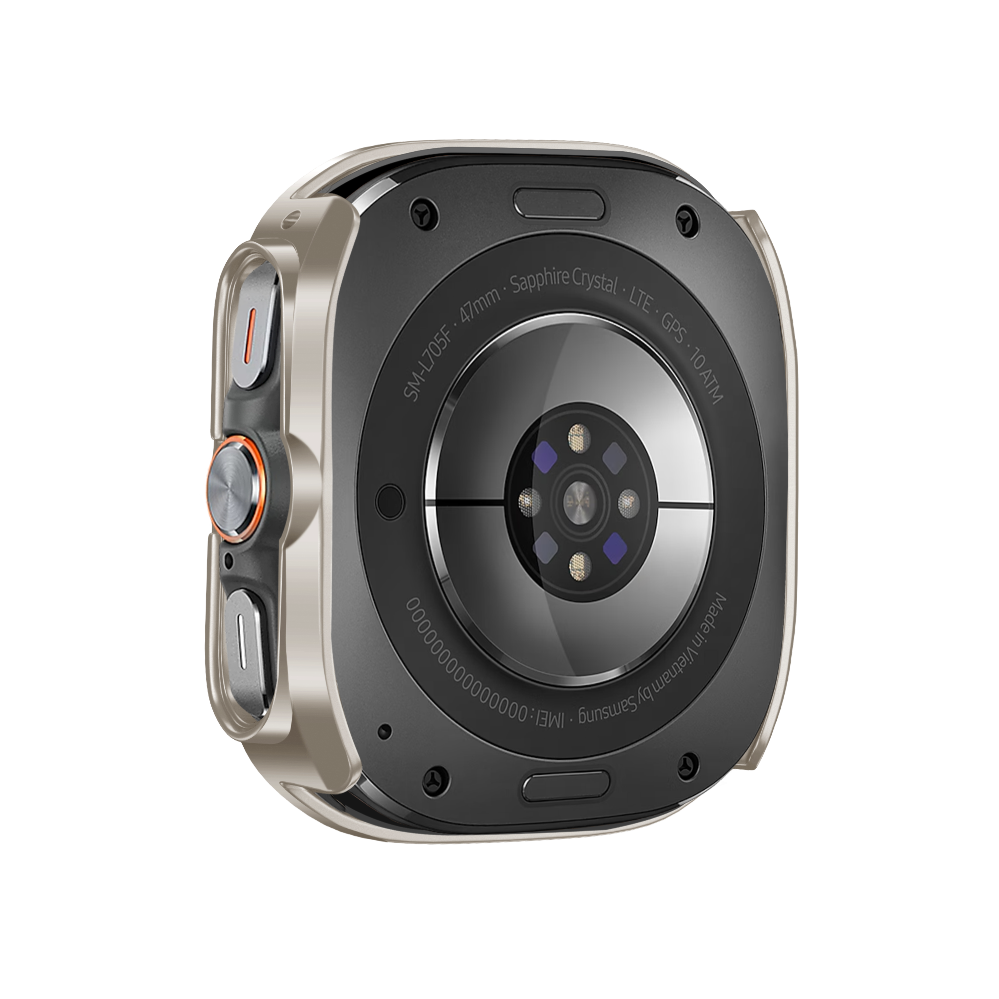 Bandz Samsung Galaxy Watch Ultra PC hoesje met glas (titanium)