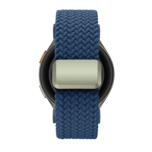 Bandz Samsung Galaxy Watch 4 44mm gevlochten band 'Easy fit' (blauw)
