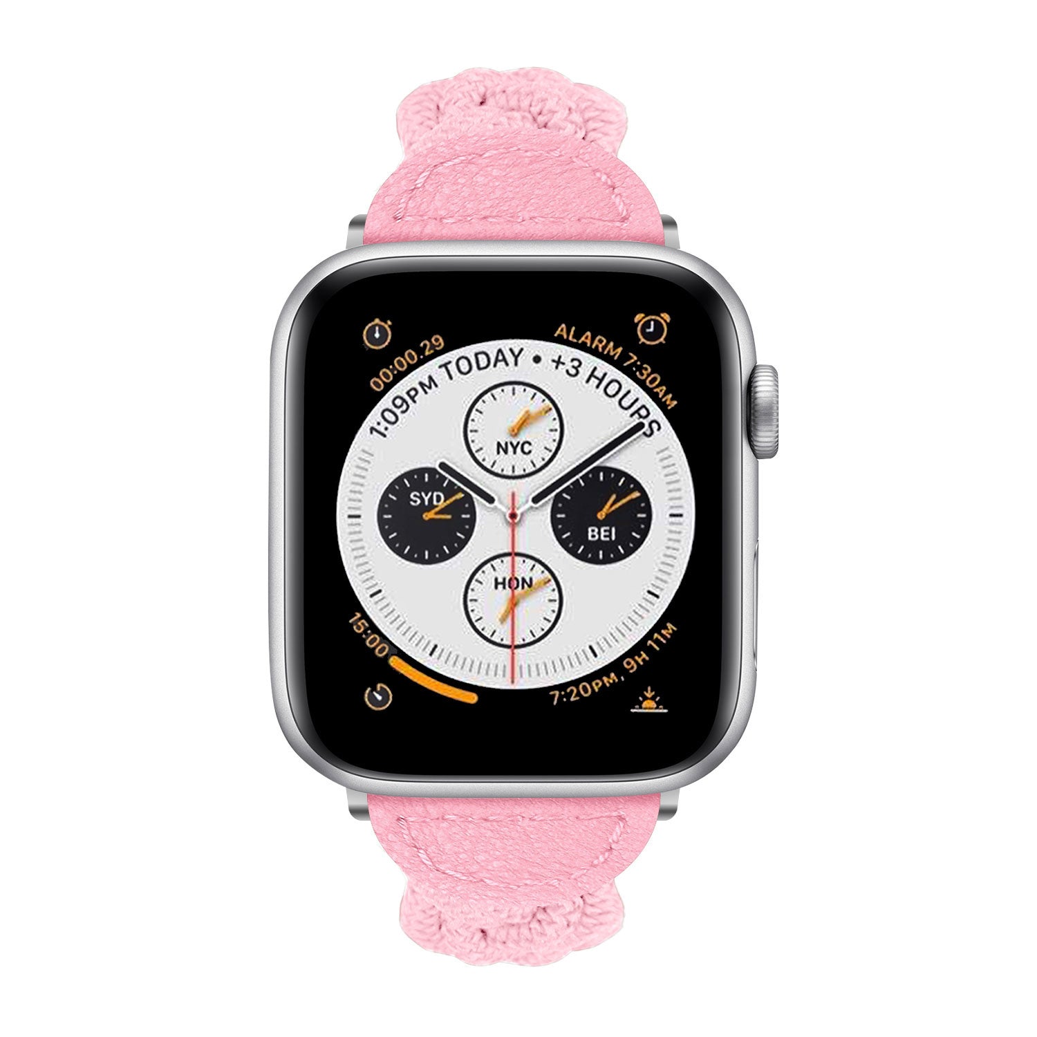 Amazon Apple Watch Series Pink Band White Cream Ivory Daisy