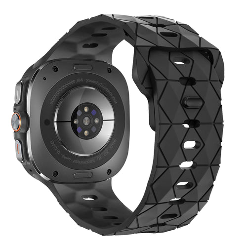 Samsung Galaxy Watch Ultra 2 siliconen band 'Hexagons' (zwart)