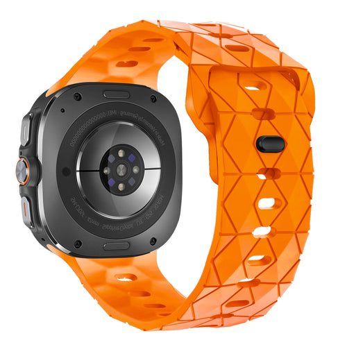 Samsung Galaxy Watch Ultra 2 siliconen band 'Hexagons' (oranje)