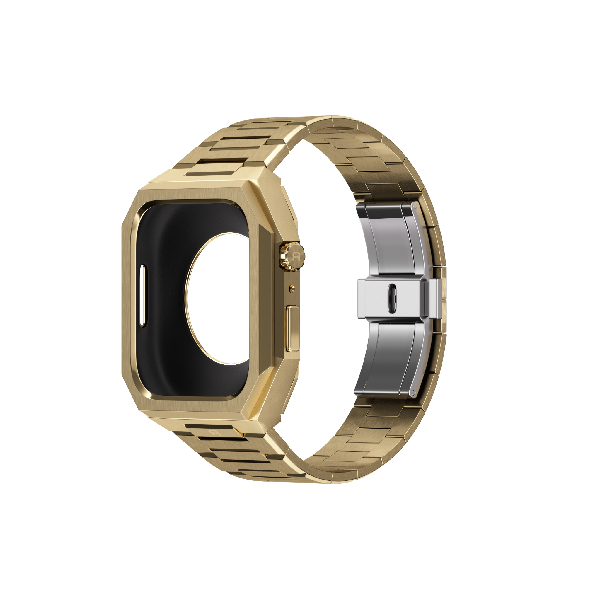 Reqior Apple Watch 45mm case met stalen band 'Nautilus' (goud)