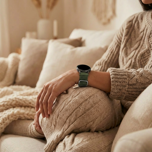 Bandz Garmin Venu 4 - 41mm verstelbare nylon band (groen)