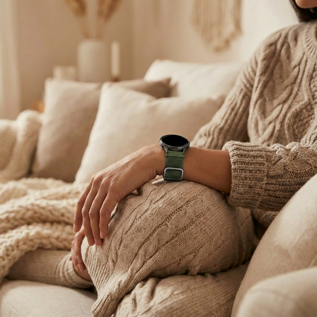 Bandz Garmin Venu 2s verstelbare nylon band (groen)