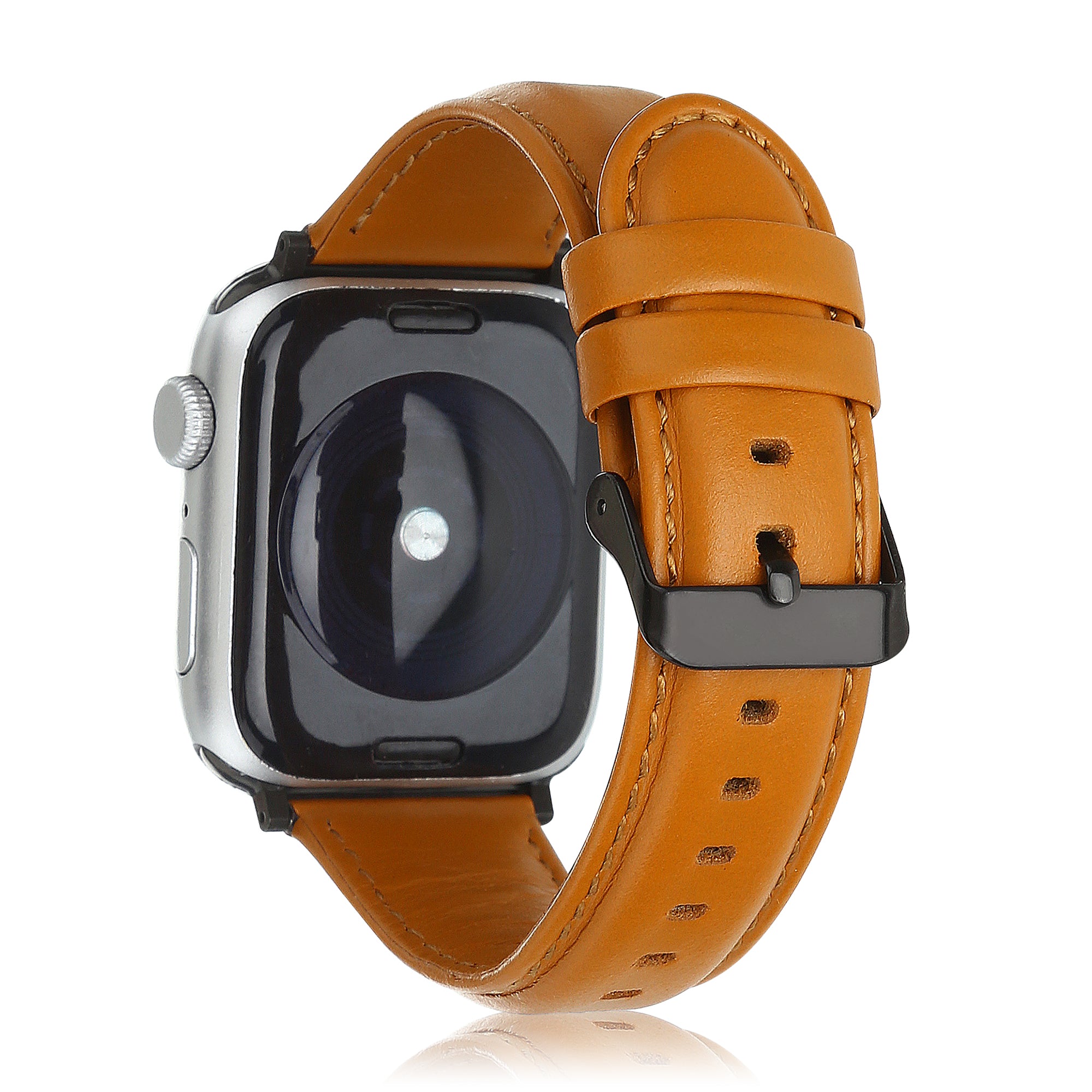 Apple Watch leren bandje (lichtbruin) 