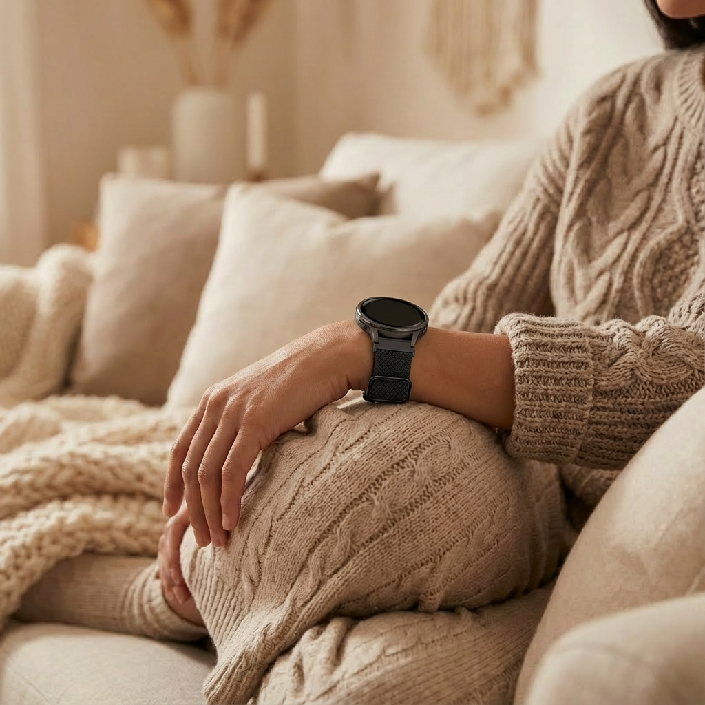 Bandz Garmin Forerunner 265s verstelbare nylon band (zwart)