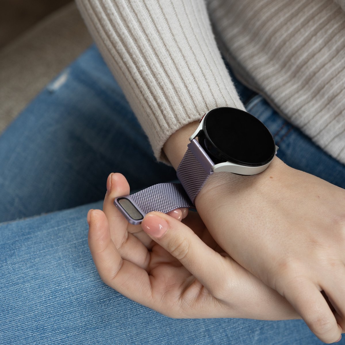 Samsung Galaxy Watch 6 Classic 43mm Milanese band (lichtpaars)