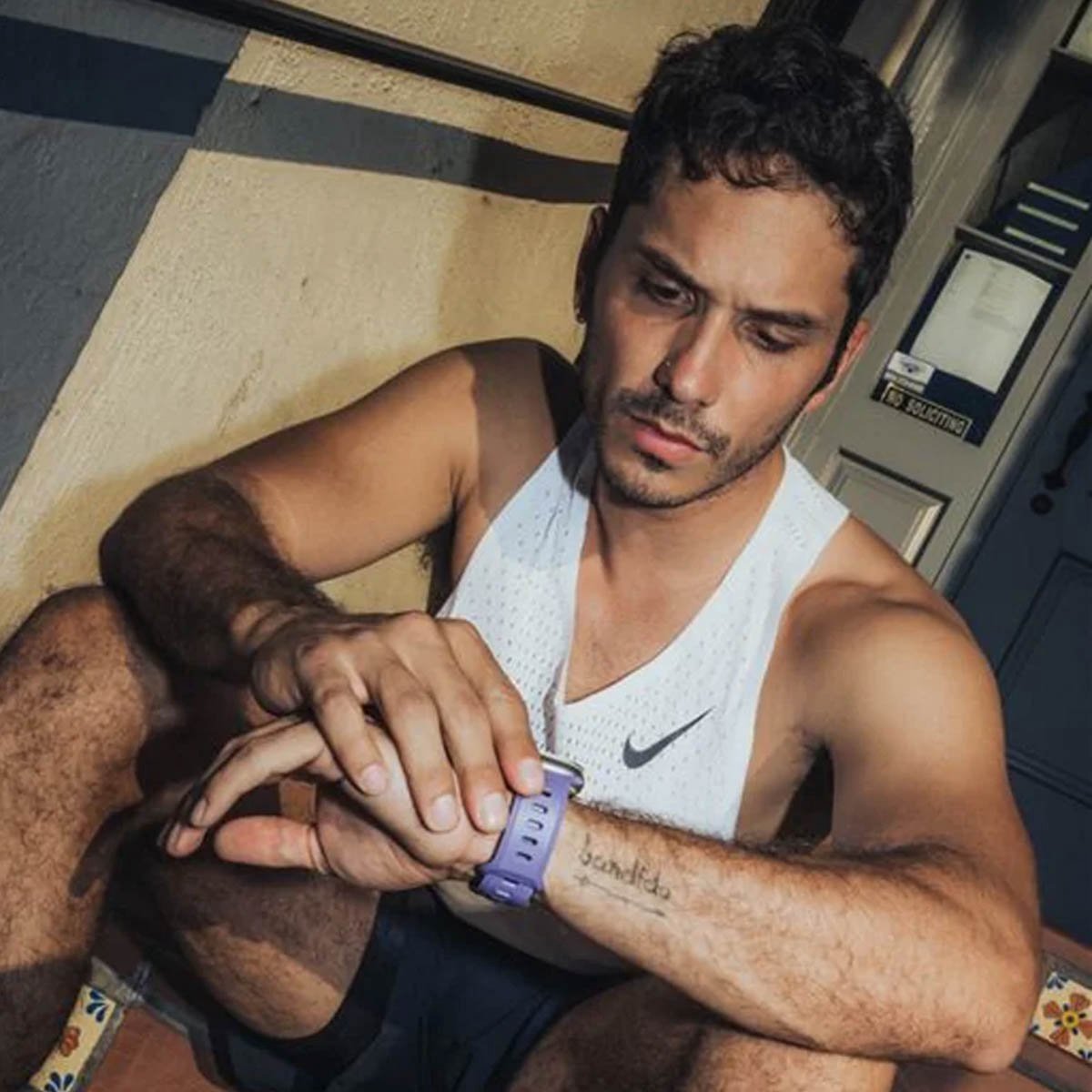 Nomad Apple Watch siliconen Tempo bandje (paars)