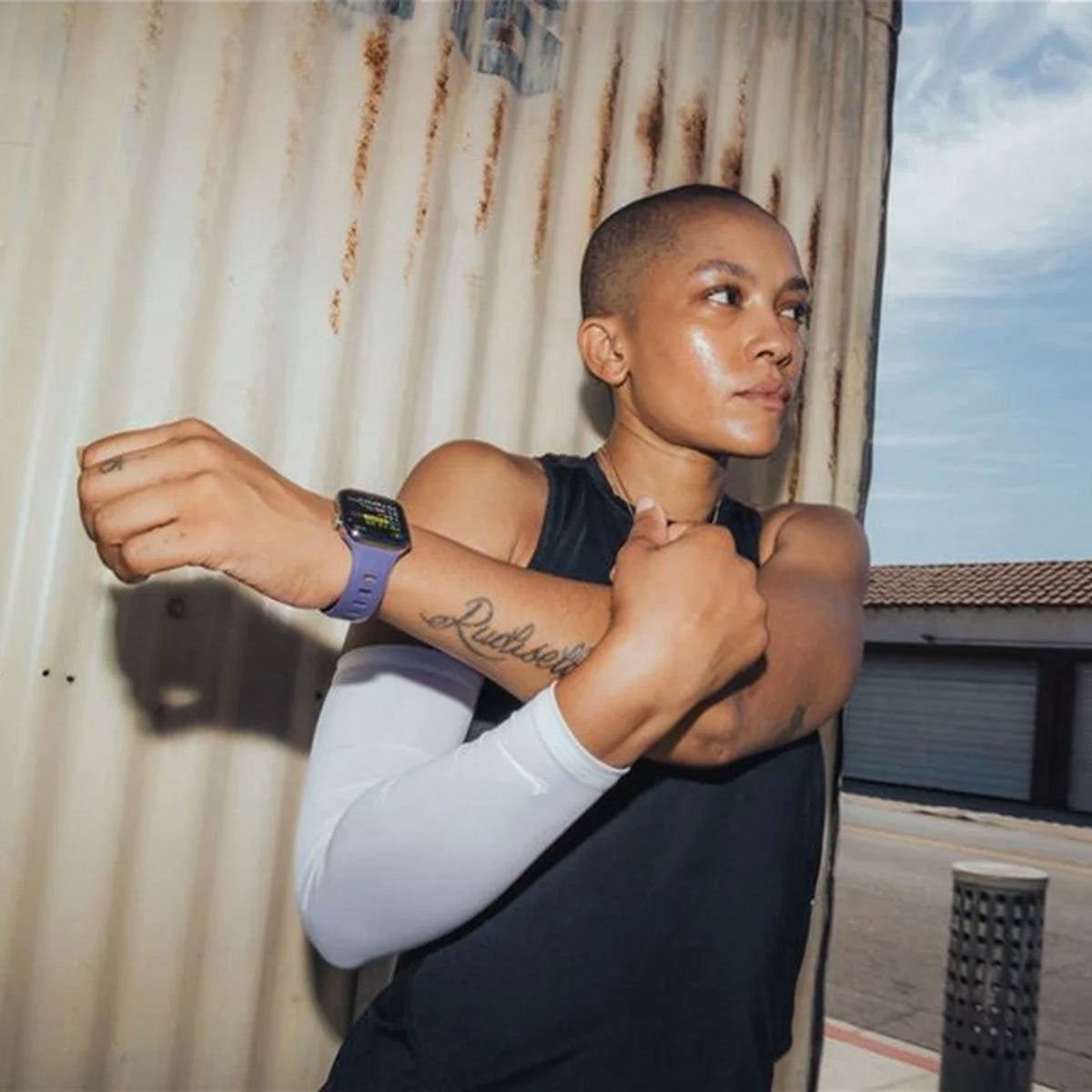 Nomad Apple Watch siliconen Tempo bandje (paars)