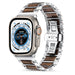 Apple Watch Ultra stalen/houten bandje (zilver/bruin)