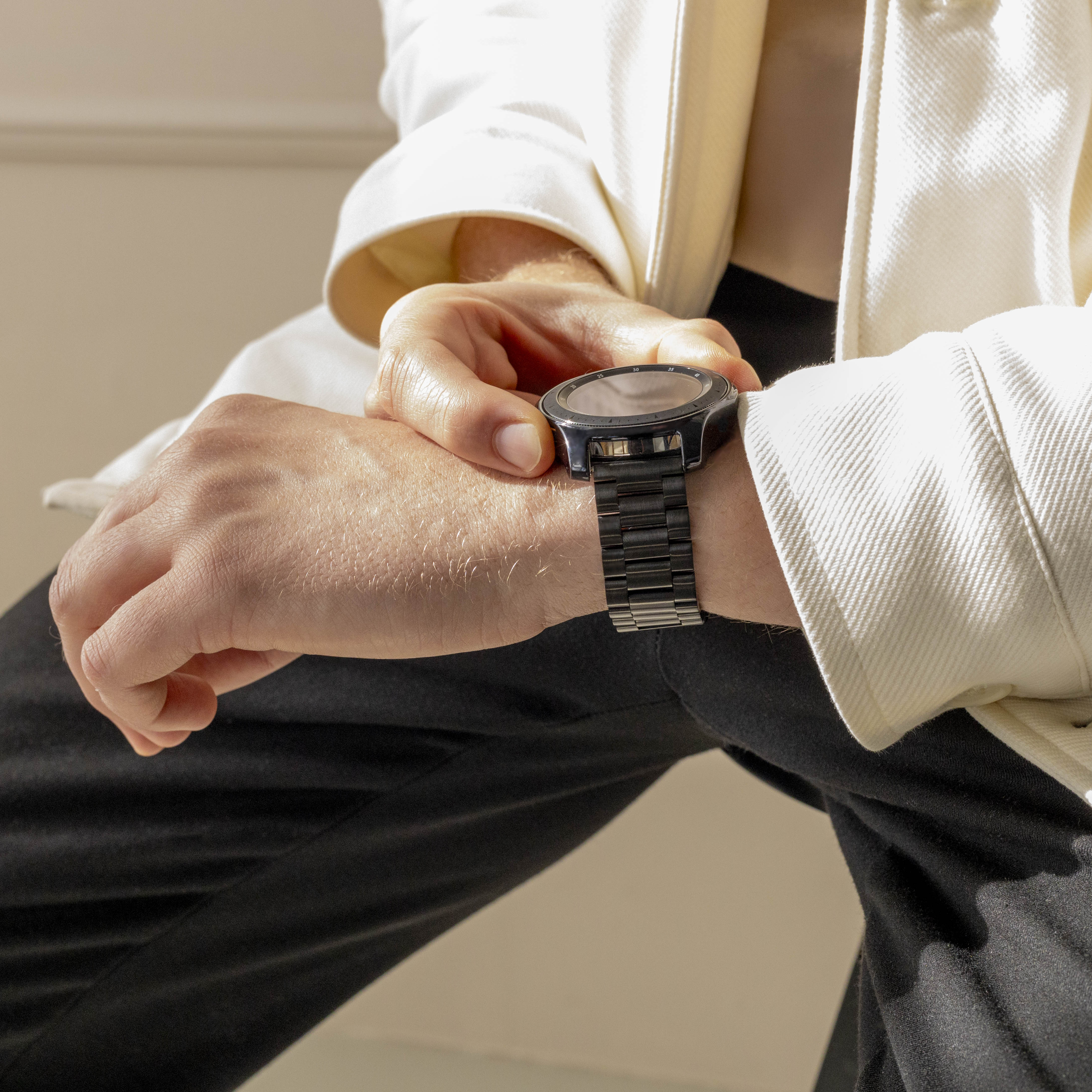 Xiaomi Watch S1 stalen band (zwart)