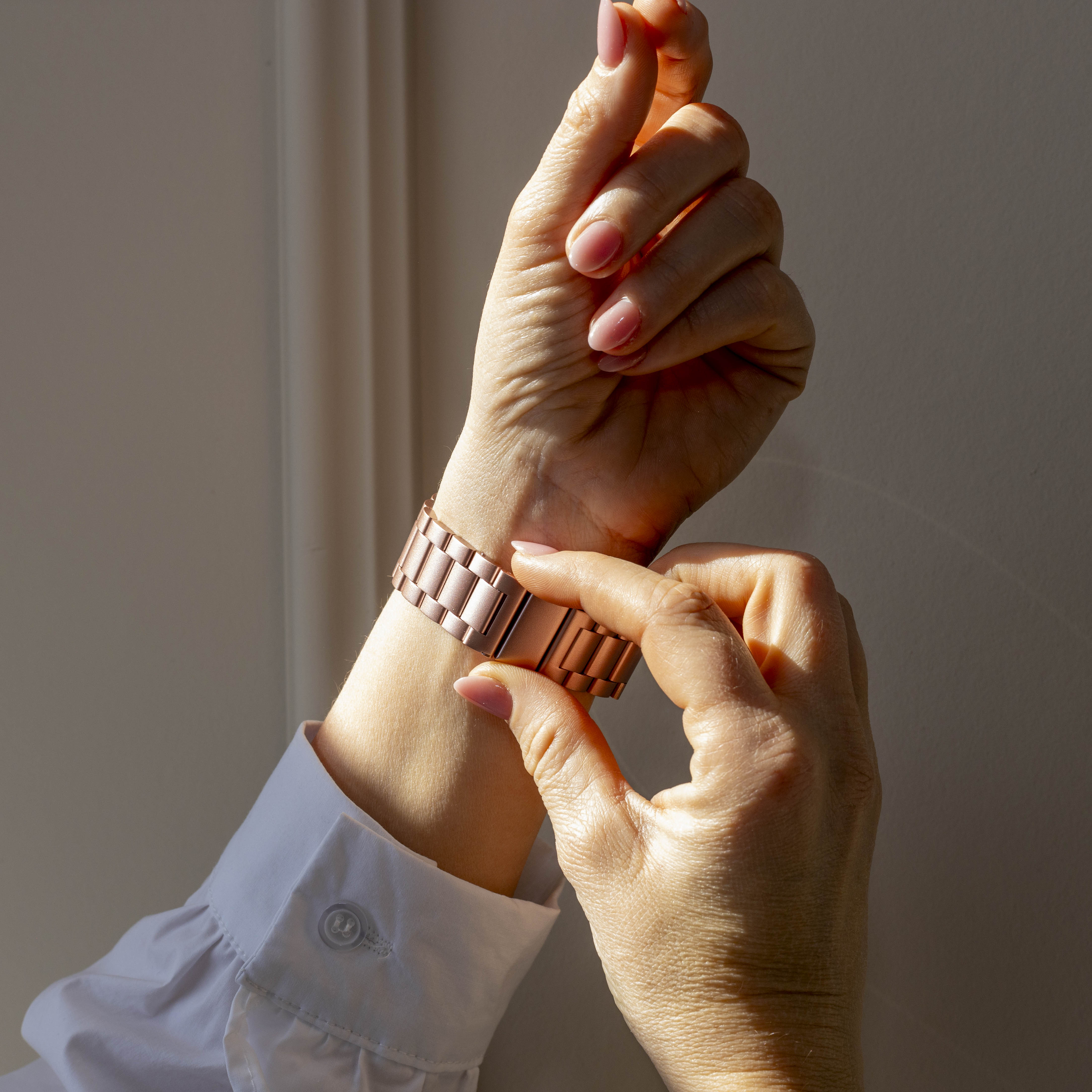 Samsung Galaxy Watch 7 - 40mm stalen band (roze)