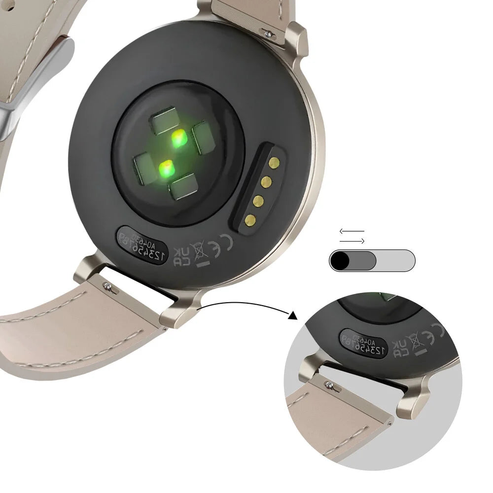 Leren horlogeband 14mm - universeel - beige