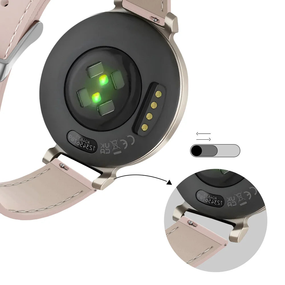 Leren horlogeband 14mm - universeel - roze