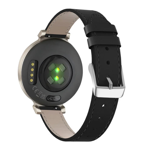 Leren horlogeband 14mm - universeel - zwart