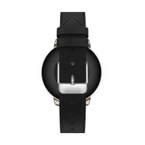 Leren horlogeband 14mm - universeel - zwart