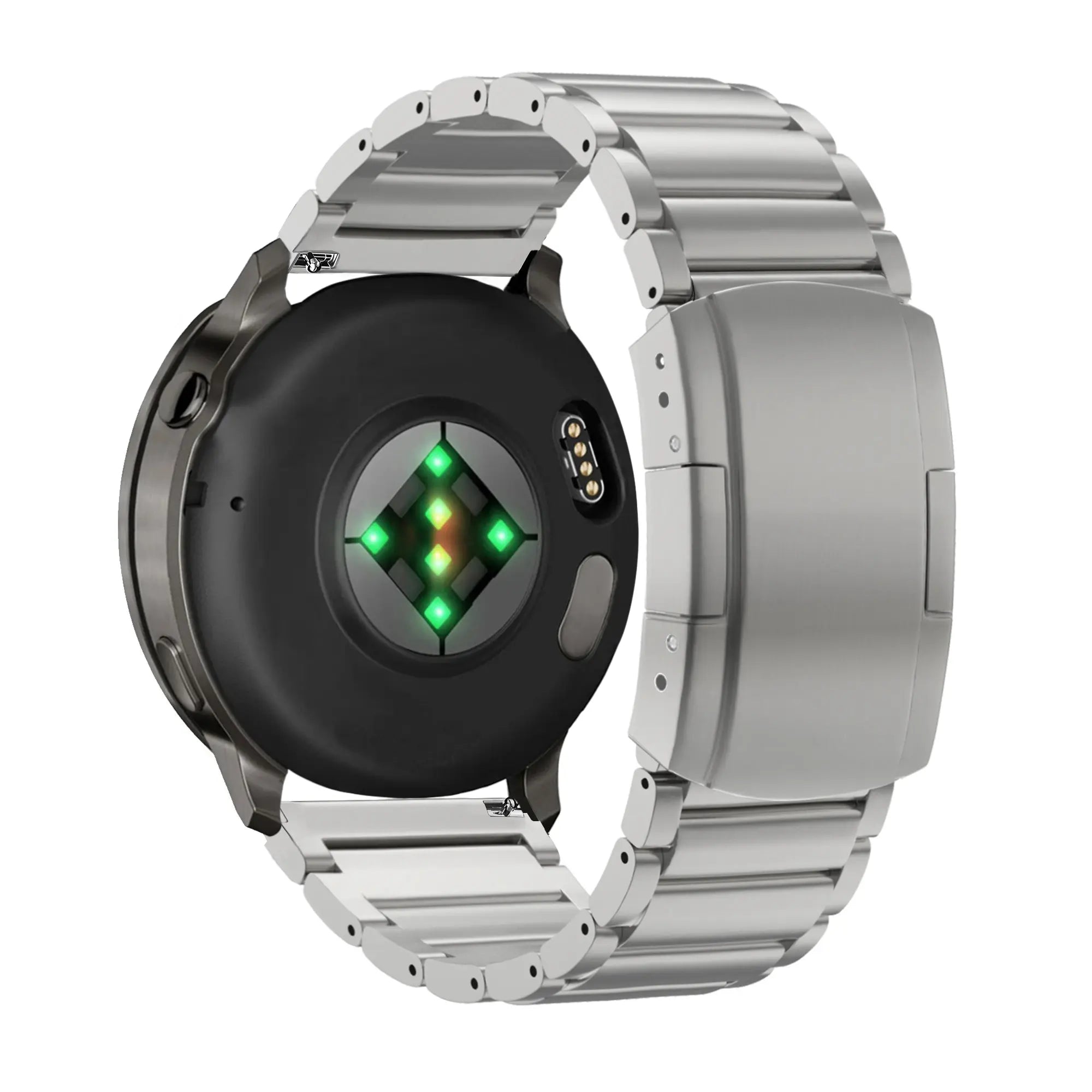 Bandz Garmin Forerunner 255s titanium schakel band (zilver)