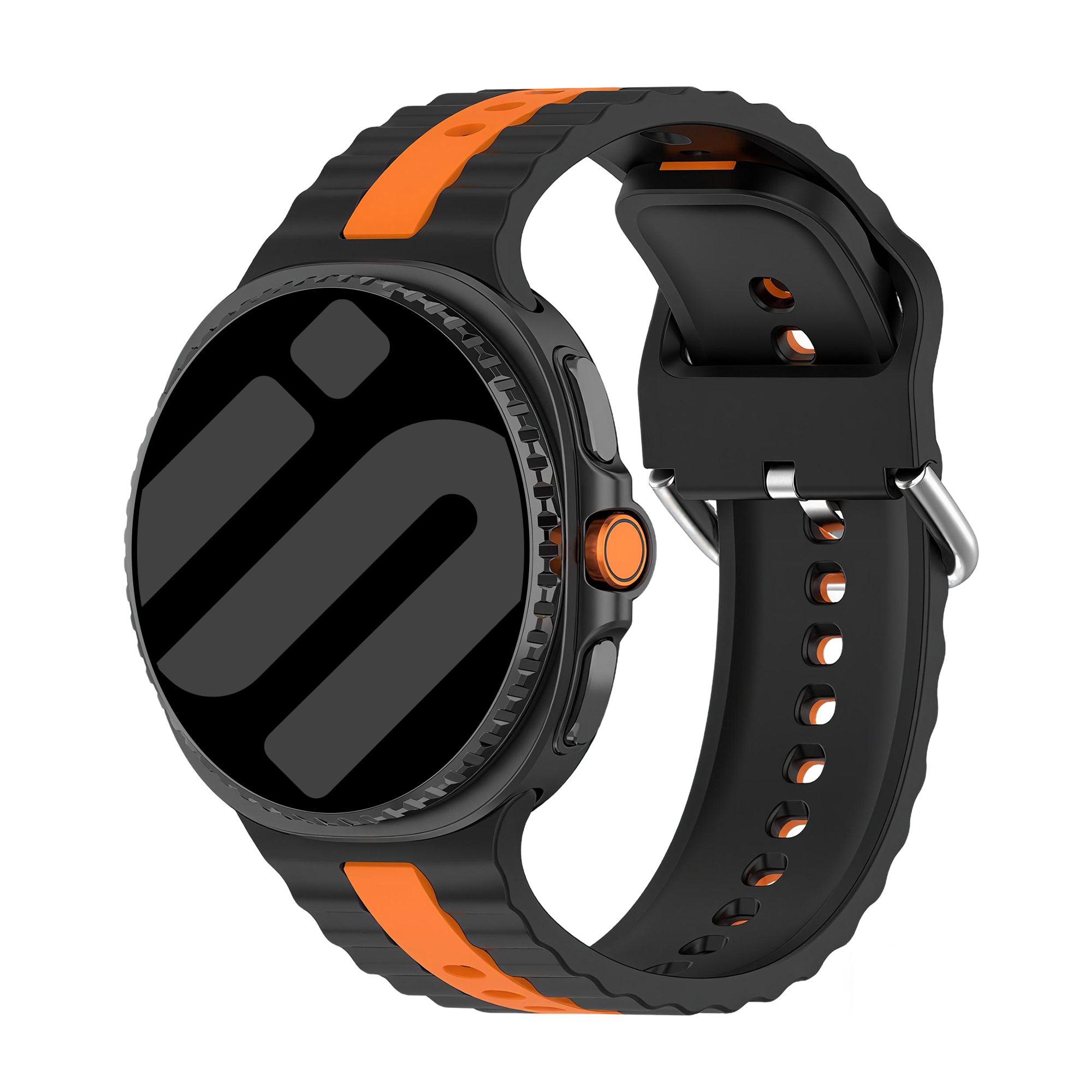Samsung Galaxy Watch 8 - 44mm Dual Sport Strap (Black/Orange)