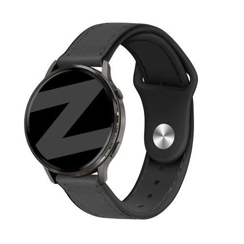 Bandz Garmin Vivoactive 4 Leather Strap 'Hybrid' (Black)