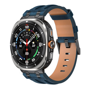 Samsung Galaxy Watch Ultra Solid Leather Strap (Dark Blue)