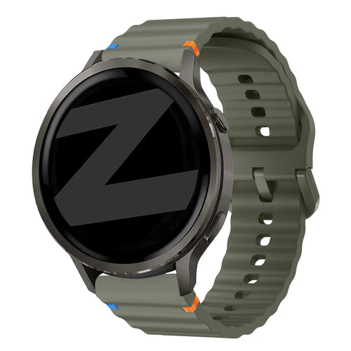 Bandz Garmin Venu 2 Silicone Strap 'Wave' (Army Green)