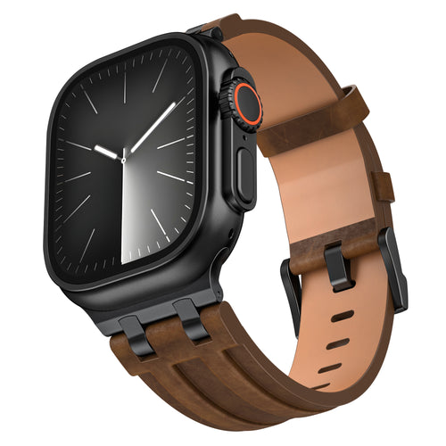 Apple Watch solide lederen band (brons-bruin)