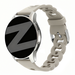 Bandz Samsung Galaxy Watch 5 - 40mm siliconen band 'Chains' (lichtgrijs)