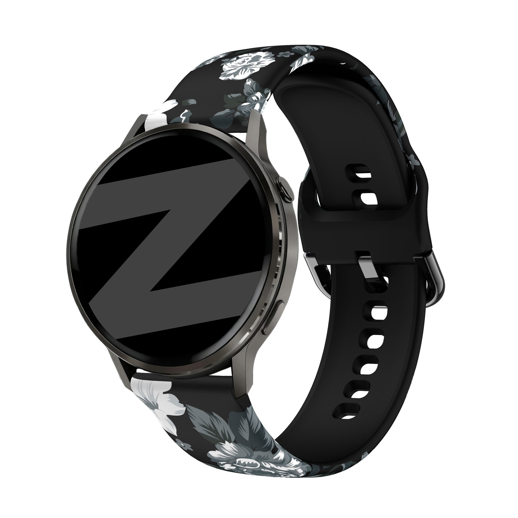 Bandz Garmin Venu 4 - 41mm siliconen band 'Grey Flower'