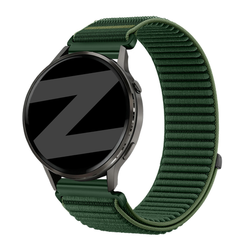 Bandz Garmin Venu 2 Nylon Strap 'Wave' (Dark Green)
