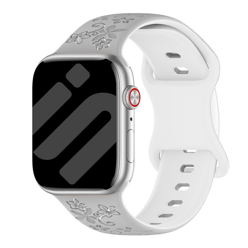 Apple Watch Flower Silicone Strap (Grey/White)