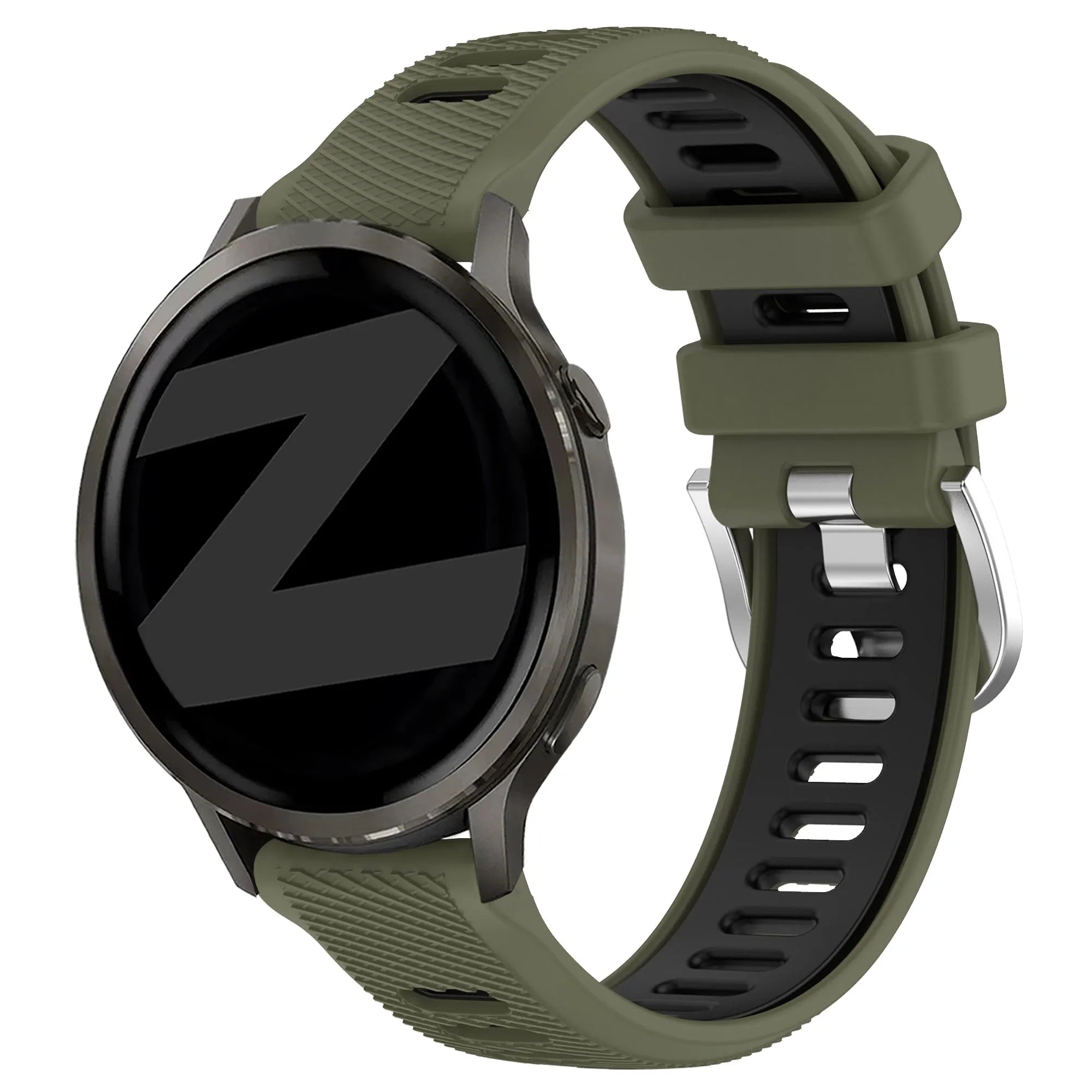Bandz Garmin Forerunner 265s sport band met gesp (olijfgroen/zwart)