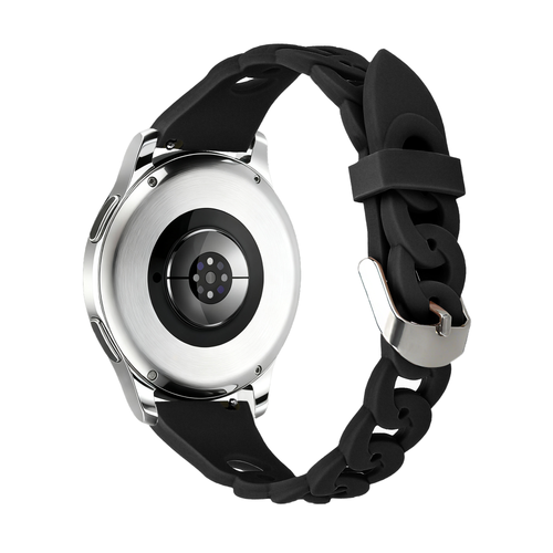 Bandz Samsung Galaxy Watch 6 Classic - 47mm siliconen band 'Chains' (zwart)