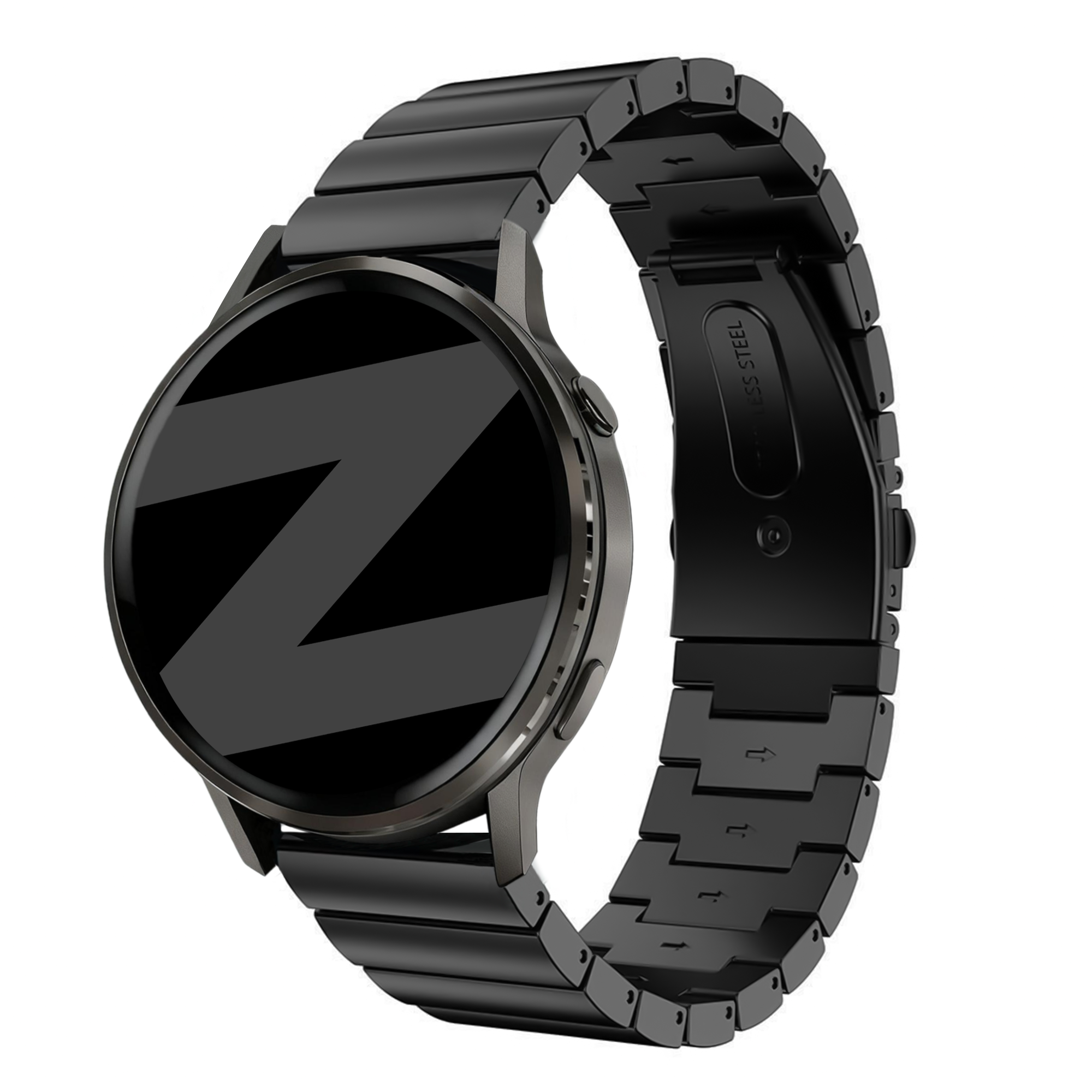 Bandz Garmin Forerunner 265 stalen band 'One Bead' (zwart)