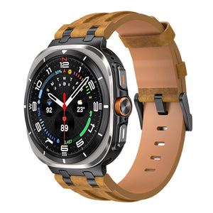 Samsung Galaxy Watch Ultra Solid Leather Strap (Brown)