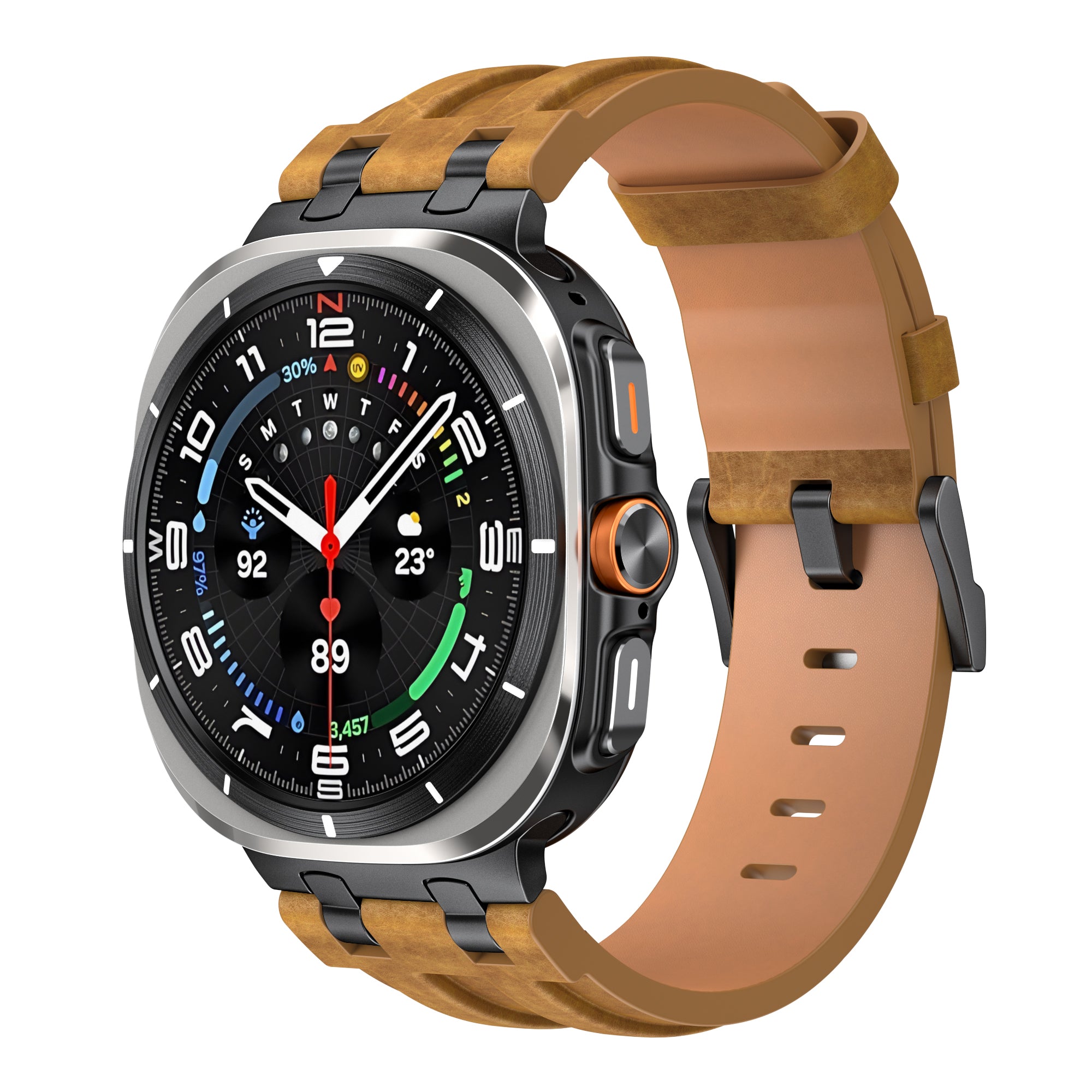 Samsung Galaxy Watch Ultra Solid Leather Strap (Brown)