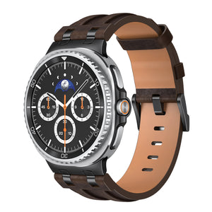 Samsung Galaxy Watch 8 - 44mm solide lederen band (koffiebruin)