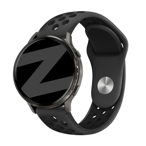 Bandz Garmin Venu 2 sport band 'Deluxe' (donkergrijs/zwart)